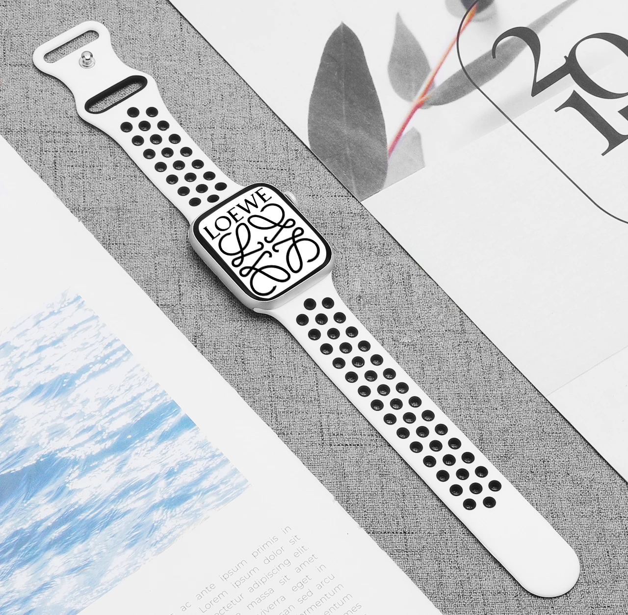 Ремешок силиконовый для Apple Watch Band 44 мм 40 42 38 Воздухопроницаемый браслет наручных