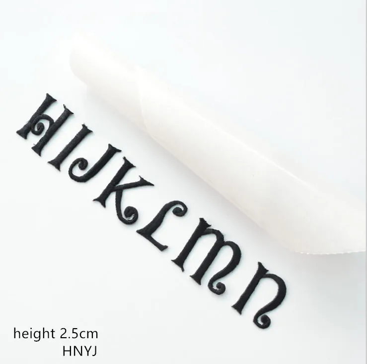 10 шт. высота 2 5 см черный цвет вышитые нашивки с алфавитом железные именем мотив