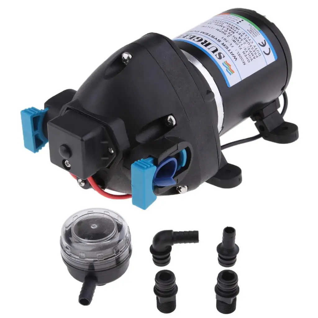 Автоматический водяной насос 12 в 25 фунтов на квадратный дюйм, диафрагма высокого давления 11LPM Автоматический водяной насос 12 в 25 фунтов на квадратный дюйм, диафрагма высокого давления 11LPM