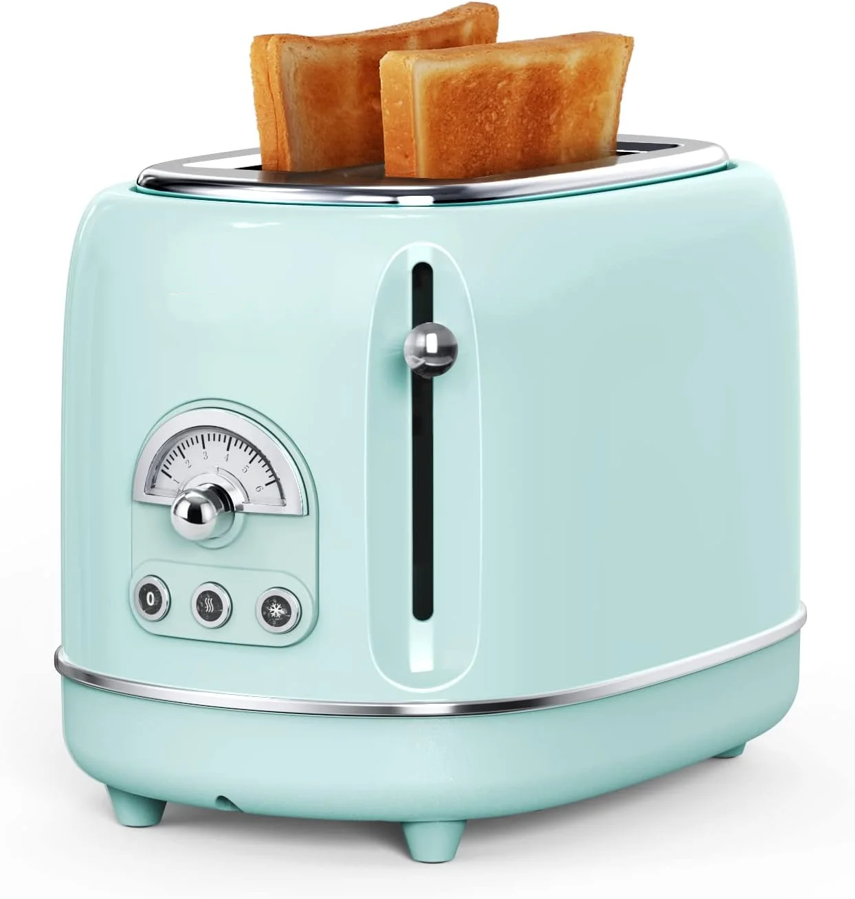 

Slice Retro Toaster, 6 Levels, 3 Functions-Defrost/Reheat/Cancel, Removable Crumb Tray for Easy to Clean, 1.5 Inches Extra Wide