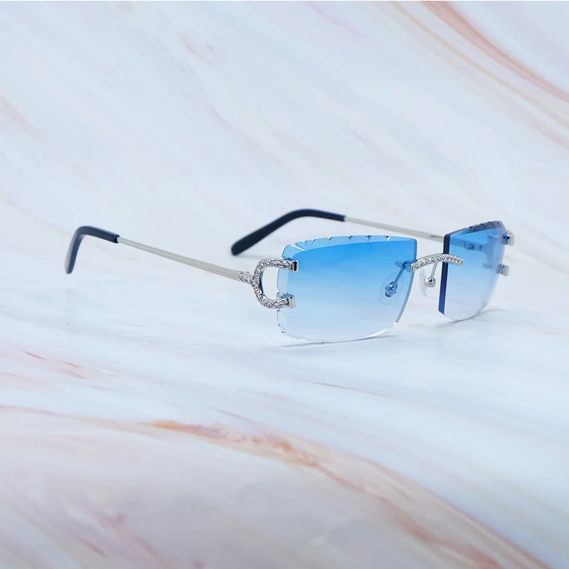 

Moissanite Diamond Cut Sunglasses Luxury Carter Designer Brand Wire C Sun Glasses Mens Decoration New In Y2K Glasses Eyewear