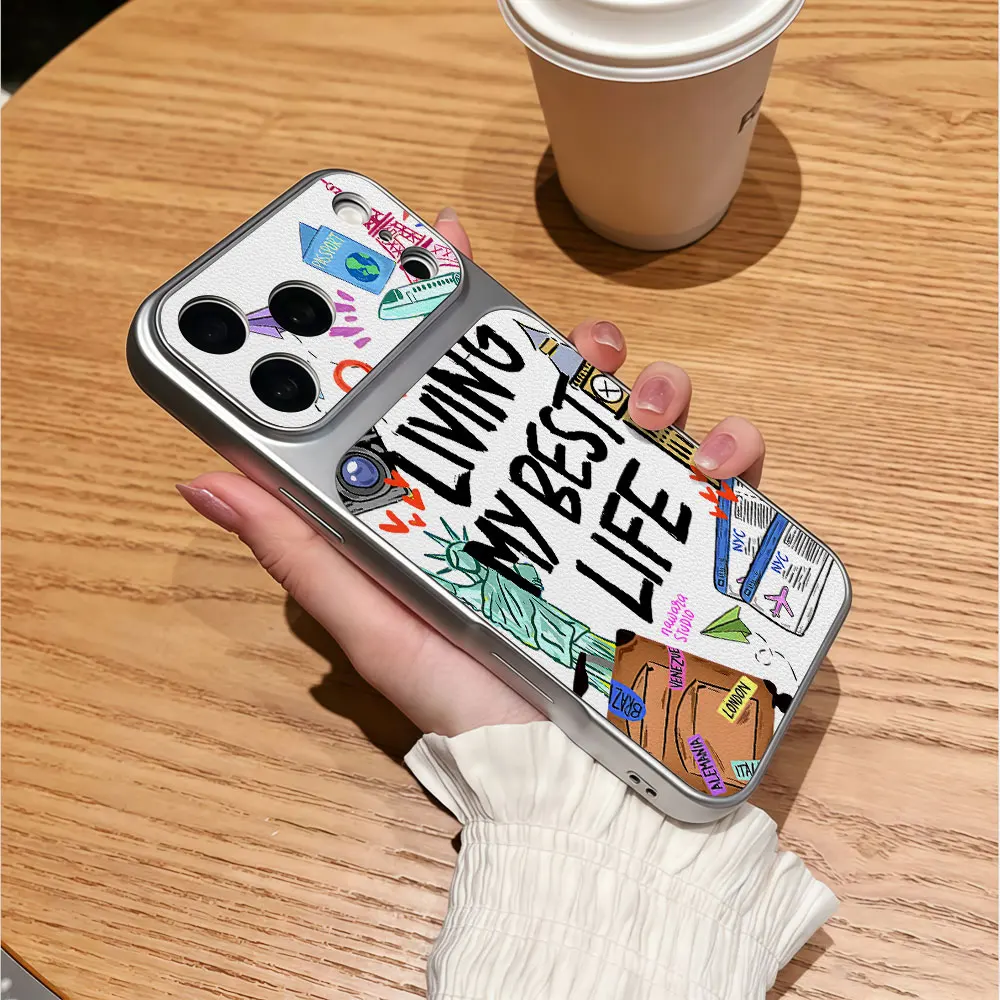 Кожаный чехол для телефона с камерой для iPhone 11 12 13 14 15 16 Plus 17 Pro Max 7 8 X XS XR 16 Plus, противоударный, с гальваническим покрытием, мягкий чехол (art.: 3920db3fd6ffd) - 3920db3fd6ffd