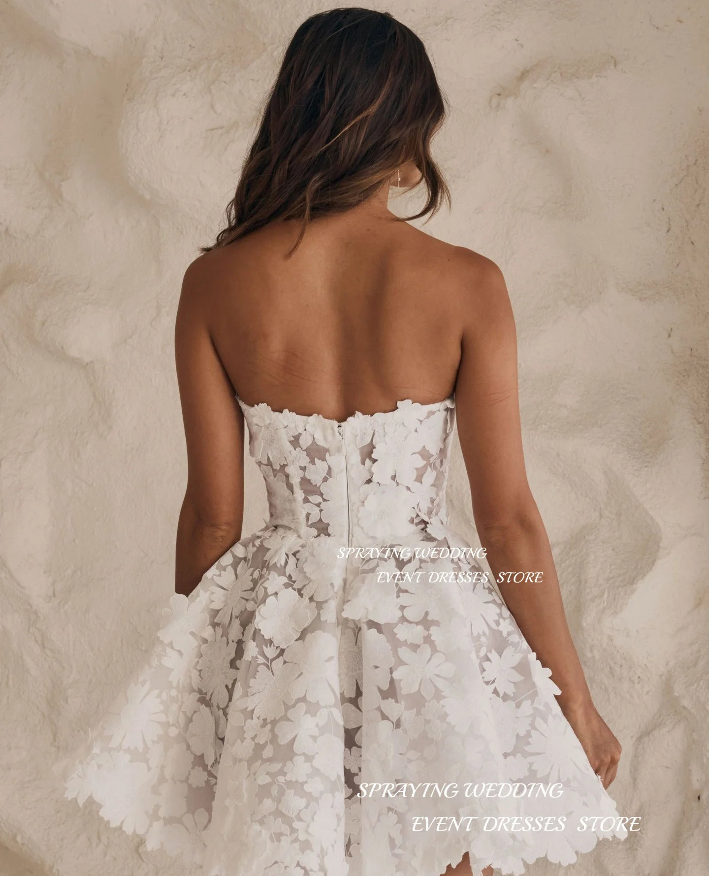 ВЕПРОСИВНОЕ кружевное коктейльное платье трапециевидной формы мини-длины выше