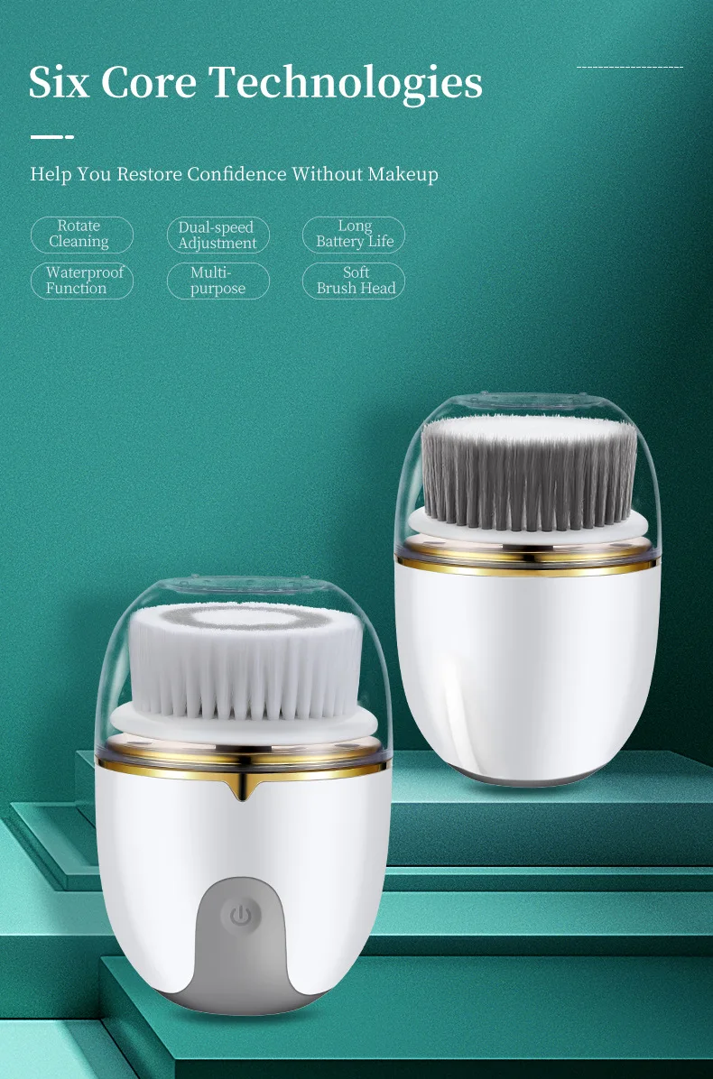 

Portable Multifunction Facial Cleansing Brush 2 Speeds Multifunctional Spa Skin Massage Electric Rotating Cleaning Brush