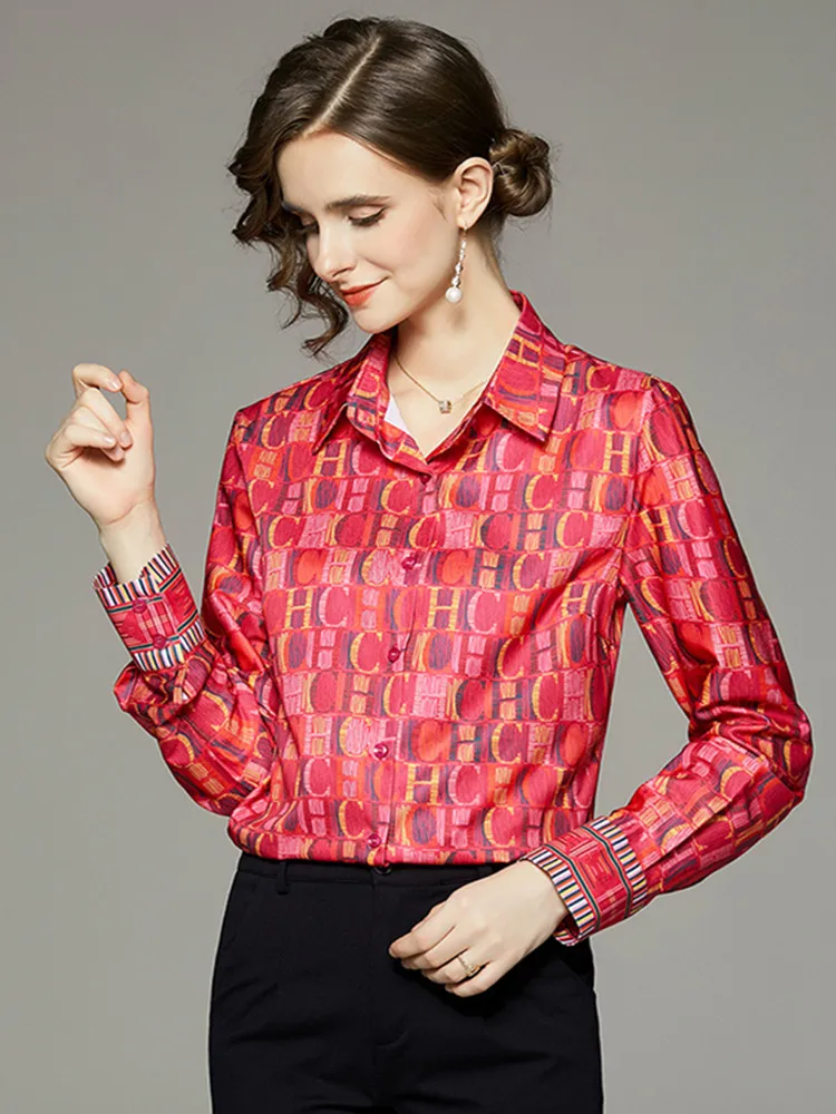 Блузка женская шифоновая с длинным рукавом модная повседневная рубашка в стиле