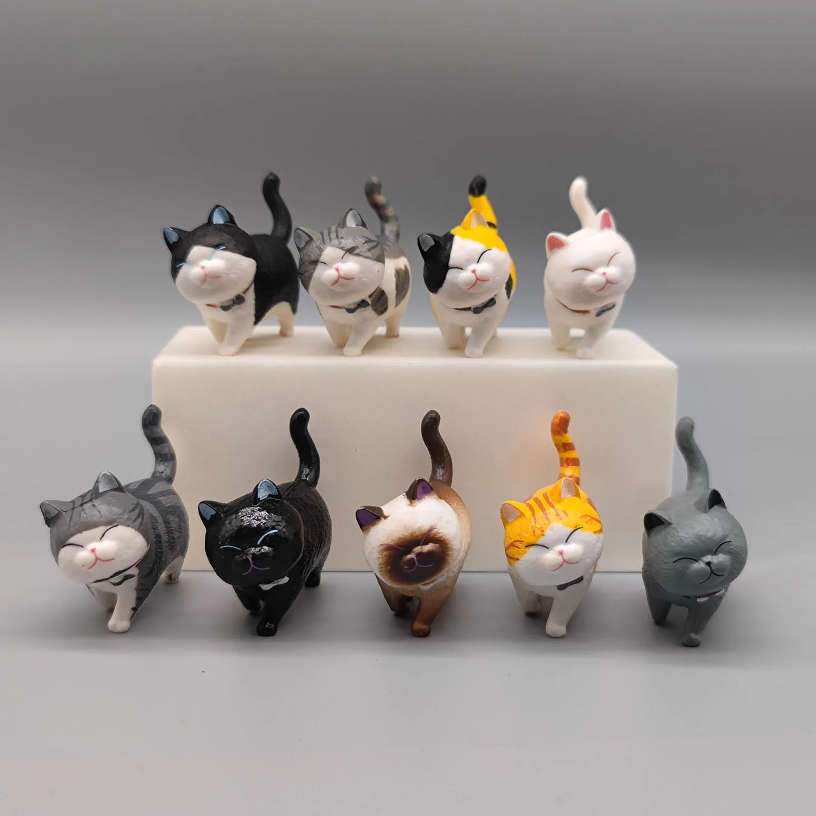 Фото Фигурки кошек Креативные украшения для девочек миниатюры с животными японский