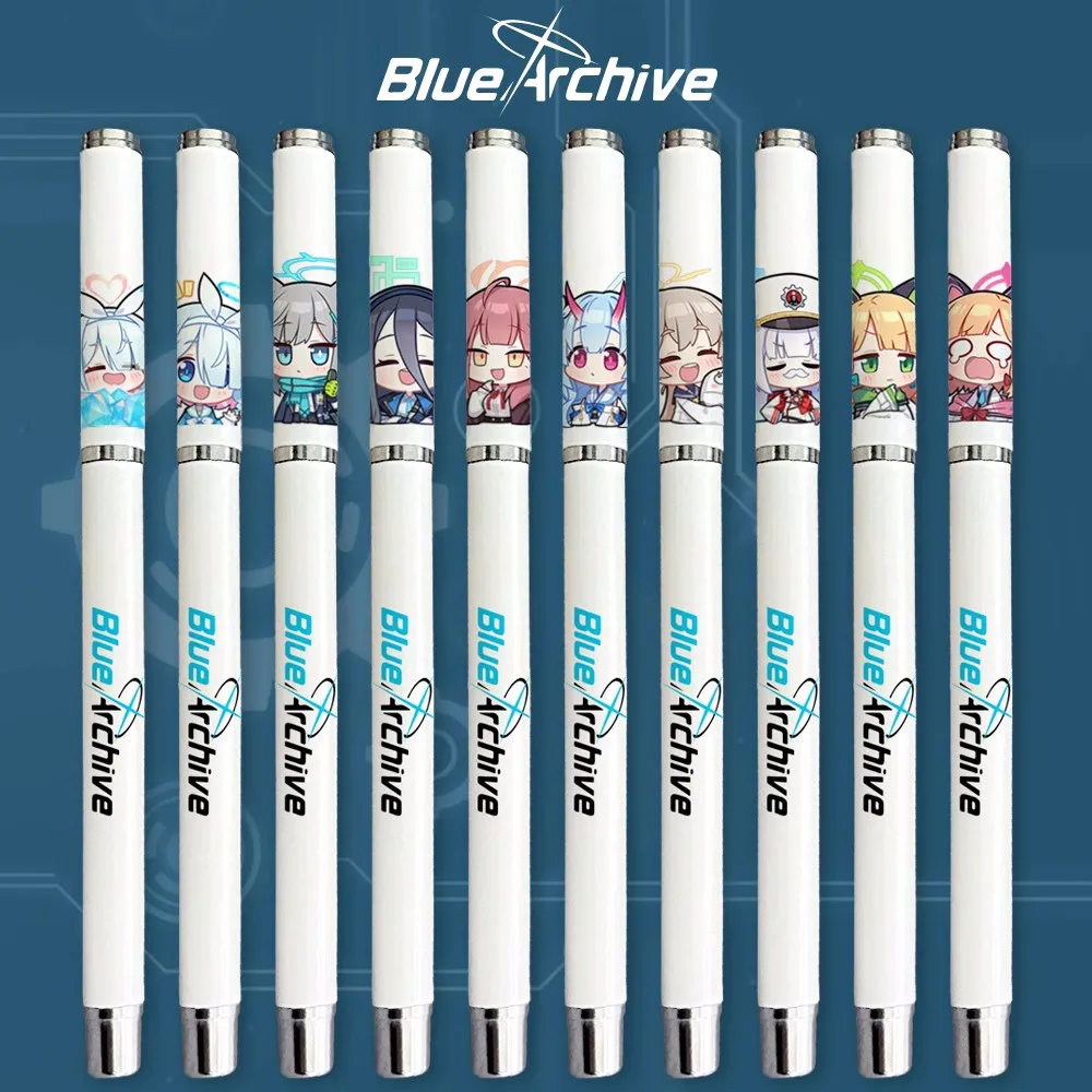 Anime Blue Archive Black Ink Gel Pen 0.5mm Graffiti Writing 