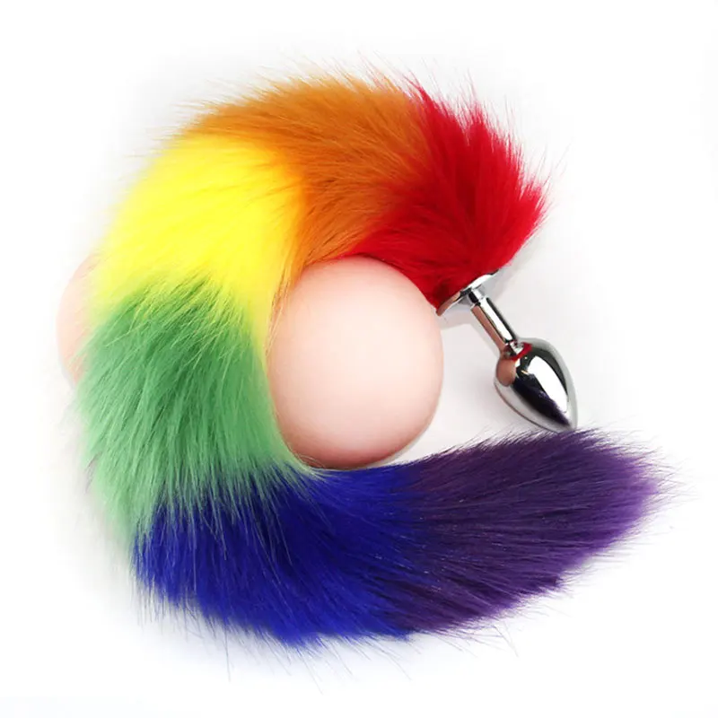 Matching Artificial Hair Female Anal Masturbation Device Anal Plug Toy Adult