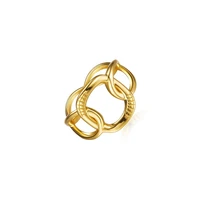 real 925 sterling silver with 18k gold plated unique design chain irregular ring for women original modern jewelry 2022 trend