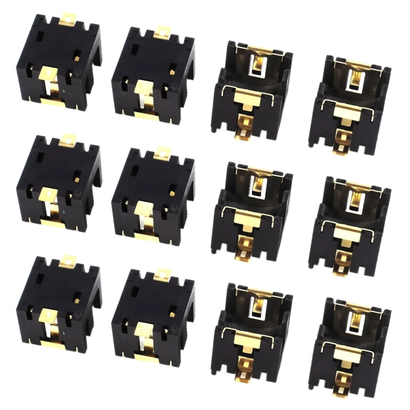 

12 Pcs Black Plastic Button Coin Cell Battery Socket Holder For 2 X AG13/LR44