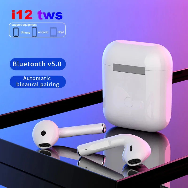 

Original I12 Tws Wireless Earphone Stereo 5.0 Bluetooth Headset Earbuds with Charging Box for Xiaomi IPhone Android Smartphone