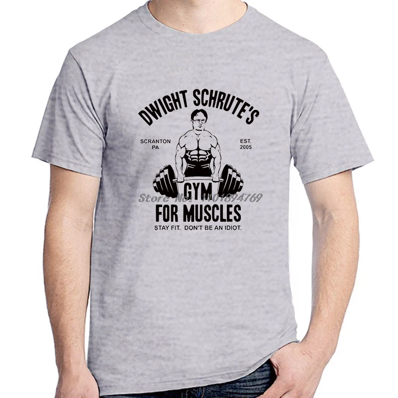 Футболки с рисунком Dwight Schrute Gym For Muscles футболки короткими рукавами из сериала Офис