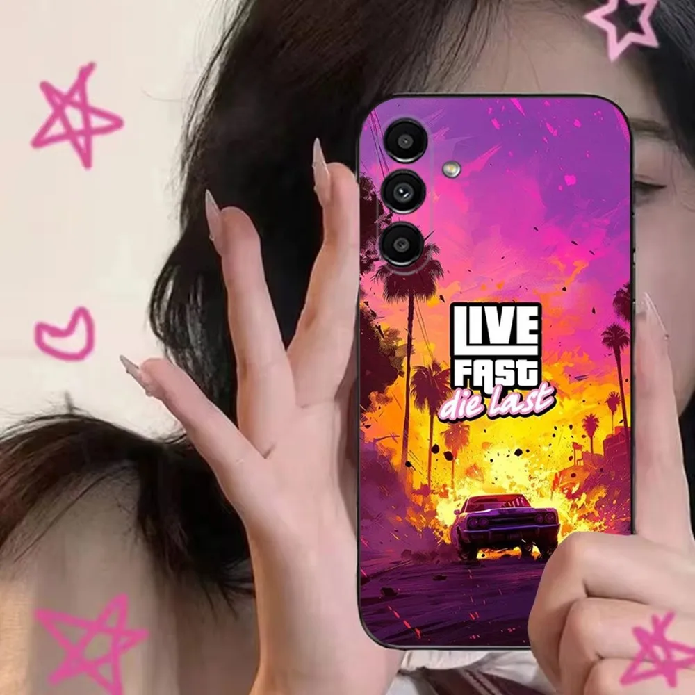 Чехол для телефона G-Gta 6 Game Samsung S24 S21 S22 S23 S30 Ultra S20 Plus Fe Lite Note 10 9 5G черный мягкий чехол