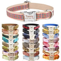 adjustable nylon dog collar personalized lattice pet collar removable necklace loop engraved id tag nameplate pet dog collar