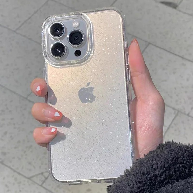 

Luxury Bling Glitter Clear Case For iPhone 14 13 12 11 Pro Max X XR XS 7 8 Plus SE 2022 Mini Shockproof Transparent Soft Cover