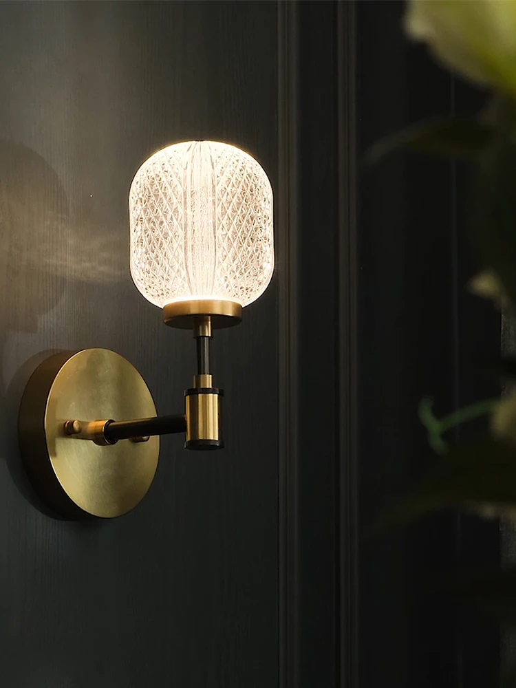 

Роскошная акриловая искусственная настенная лампа, Современная внутренняя настенная лампа, скандинавский бра для спальни, гостиной, прикроватная лампа, 5 Вт