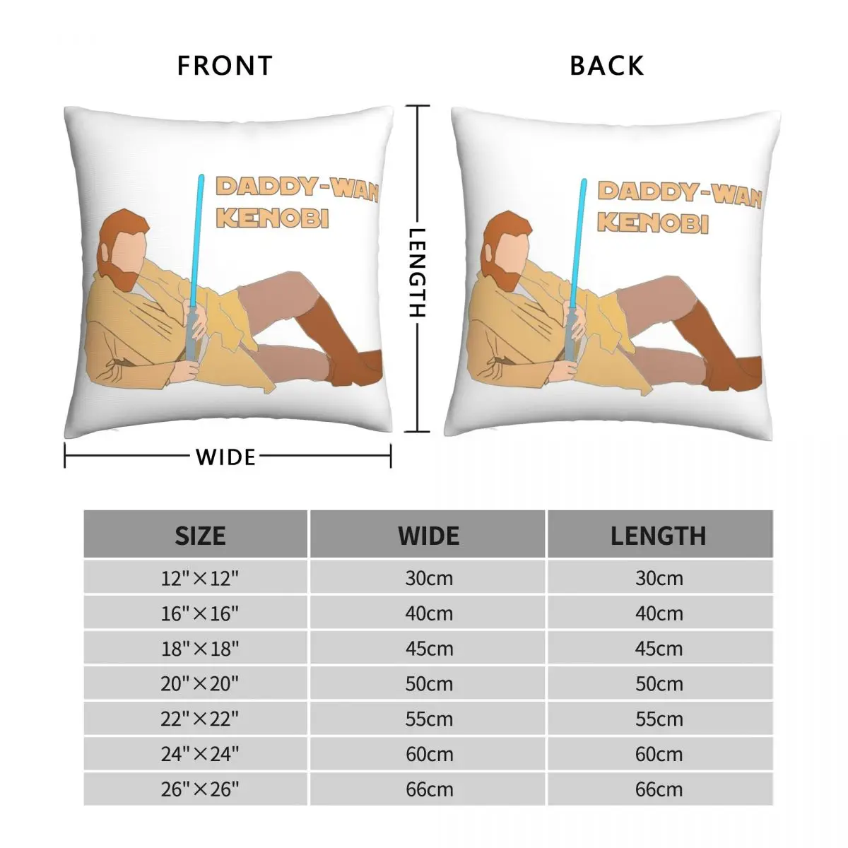 Квадратная подушка DAD-Wan Kenobi искусственная Полиэстеровая льняная бархатная