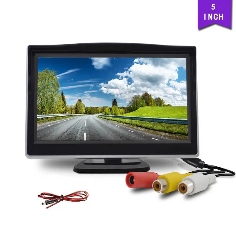 

2023 5 Inch Car Monitor TFT LCD Digital 800*480 Screen 2 Way Video Input For Reverse Rear View Camera Parking Backup Reverse