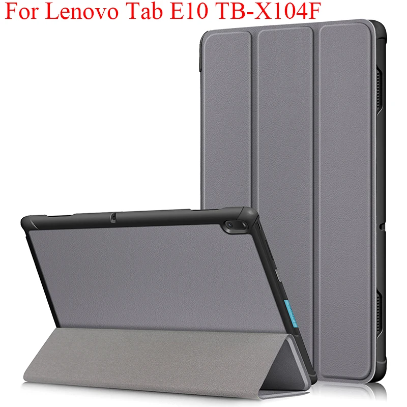 

For Lenovo Tab E10 TB-X104F Case Tri-Fold Flip Stand Magnetic Cover Tab E10 E 10 X104 X104f Tablet 2019 TabE10 Solid Color Shell