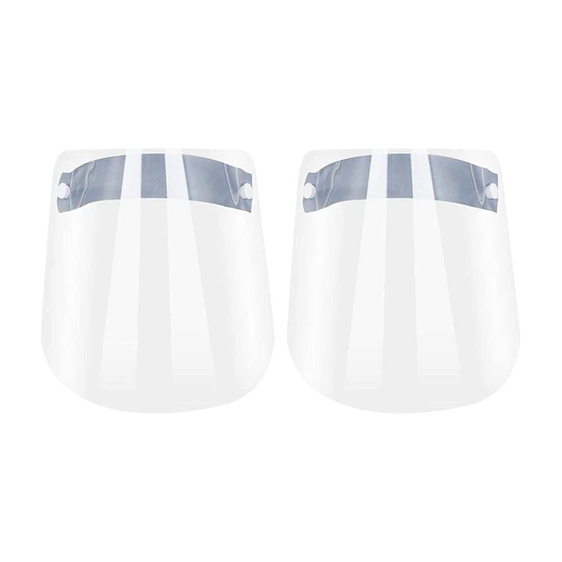 

2Pcs Safety Face Shield 2 Pack, Lightweight Transparent Full Face Shield Anti-Saliva Protective Hat For Men Women