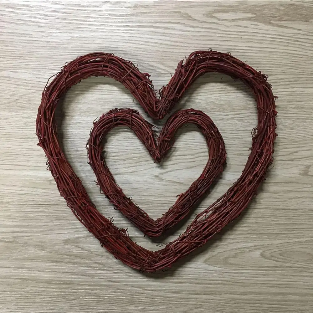 

8-30cm Round Love Heart Natural Rattan Wreath Stem Branch Ring Garland For Wedding Birthday Party Decor Supplies Christmas Gift