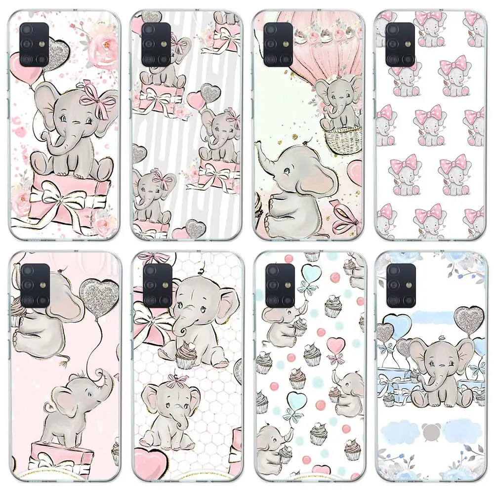 

Cartoon Baby Elephant Case Funda For Samsung Galaxy A51 A71 A42 5G A50 A70 A30 A40 A10S A20E A91A6 A7 A8 A9 Phone Cover Coque