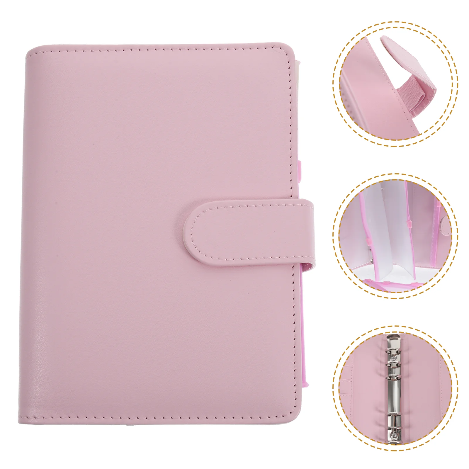 

Loose Leaf Notebook Adhesive Money Recording Pockets Cash Binder Plan Macaron Budget Portable
