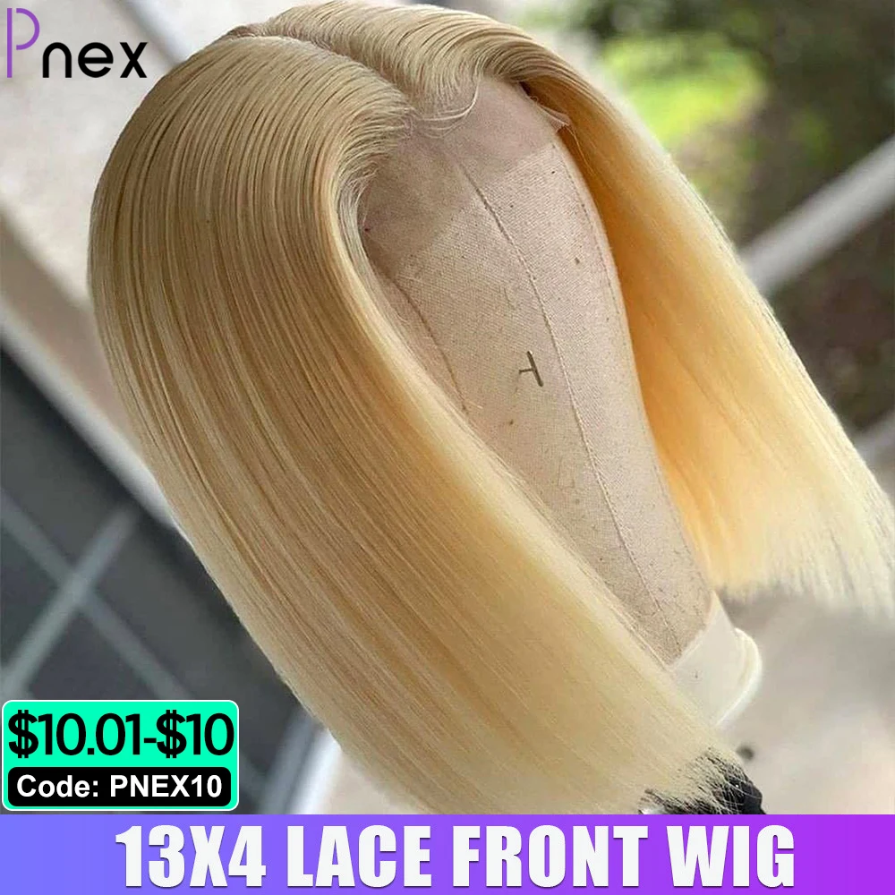 13x4 Short Bob Wig 613 Honey Blonde Color Brazilian Straight Bob Wig Lace Front Human Hair Wigs Lace Frontal Wigs for Women