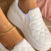 2022 new ladies casual shoes slip on round toe platform flats fashion solid color thick sole loafers size 35 43 zapatos mujer