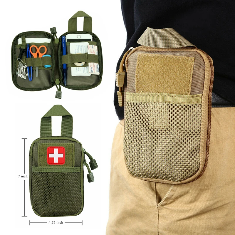 tactical molle first aid bag hunting surviaval medical emergency bag military edc pack outdoor mobile phone pouch belt waist bag free global shipping