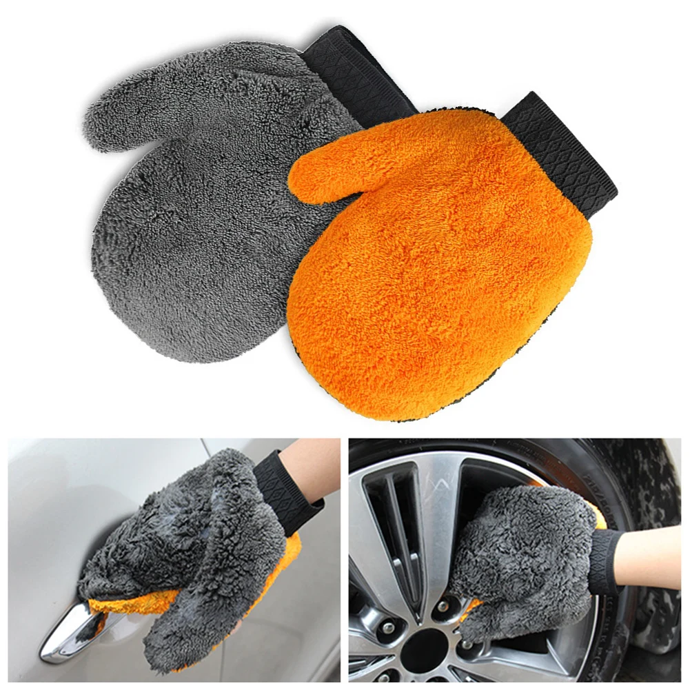 

Car Washing Gloves Plush Soft Microfibre Car Cleaning Brush Water Absorption Car Body Washing Glove Duster Clearner Supplies