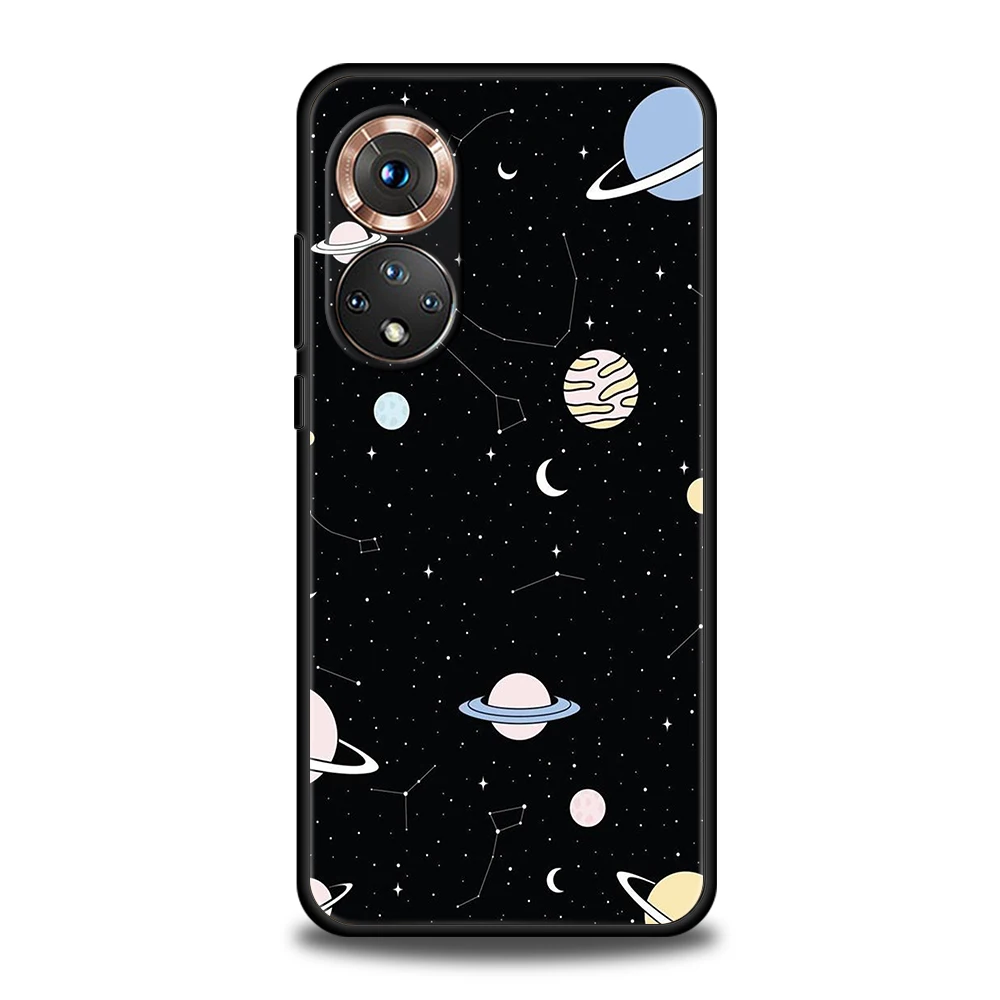 Sky Space Planet Black White Sun Moon Stars Phone Case For Honor 50 10i 20i Pro Cover Bag For Honor 20 20S 10 9 8A 8S 8X Shell images - 6