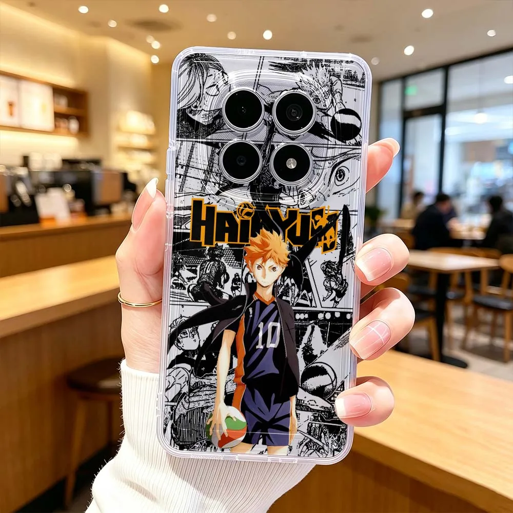Фото Крутой чехол Haikyuu для Xiaomi POCO X7 X6 X5 F7 F6 F5 F4 M8 M6 C85 C71 Pro, прозрачный защитный чехол для телефона. №1