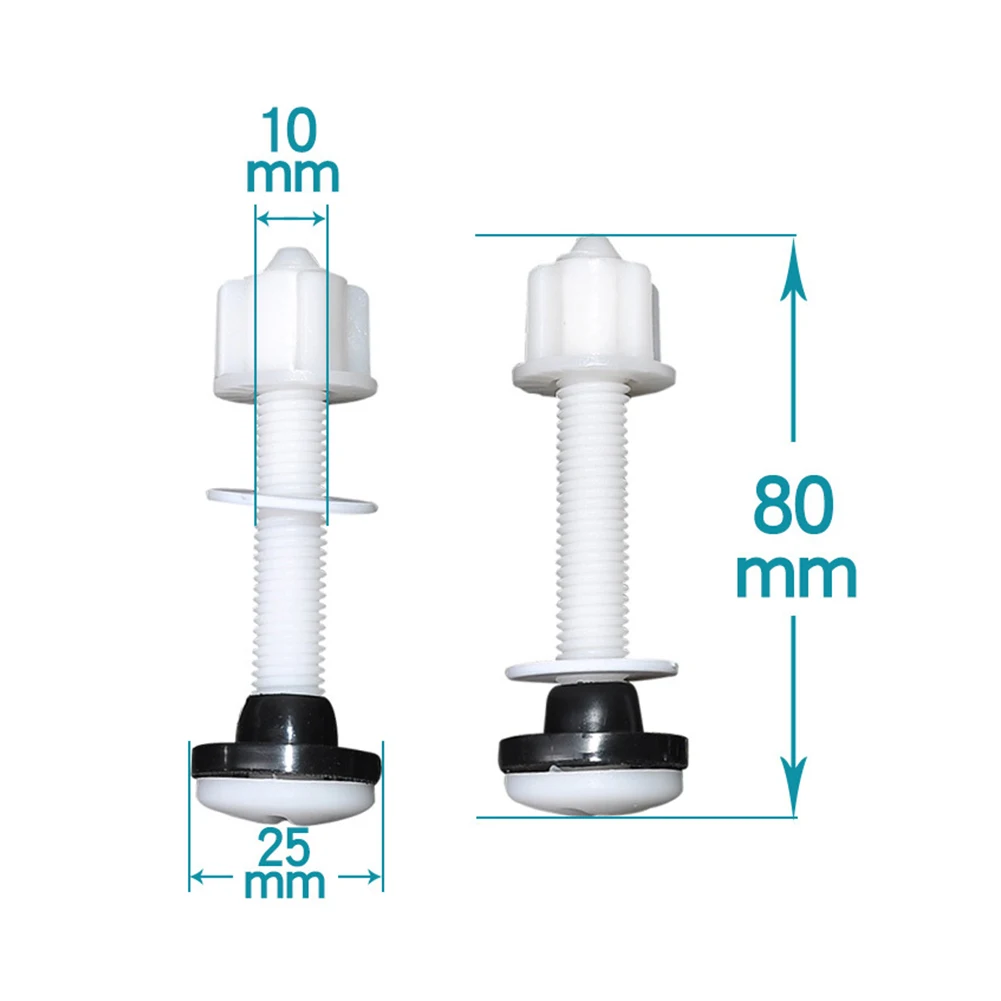 

Washers Toilet Seat Bolts Rubber 2 X Bolt\\'s Length: 80mm Plastic Practical Brand New For Fit Almost Any Toilet
