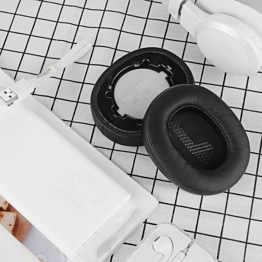 Сменные амбушюры из Протеиновой кожи наушники ремонтные детали для JBL Live 500BT
