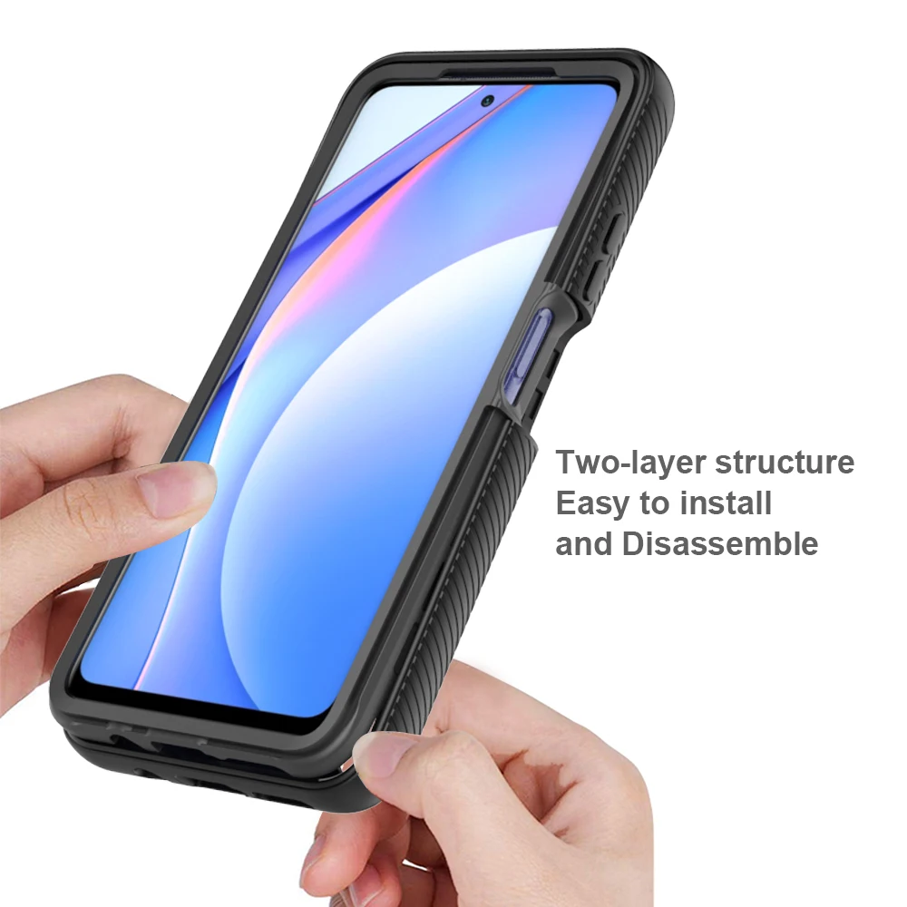 Hybrid Rugged Armor PC + TPU Shockproof Case for Xiaomi Mi 10T Lite Soft Frame Transparent Back Cover For Mi 10T Note 10 Lite