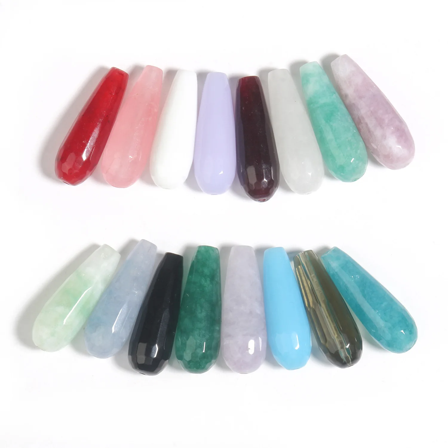 2pcs Natural Raw Stone DIY Jewelry Accessories Loose Beads Beaded Semi-Precious Stones Smooth Water Drop Vertical Hole Beaded