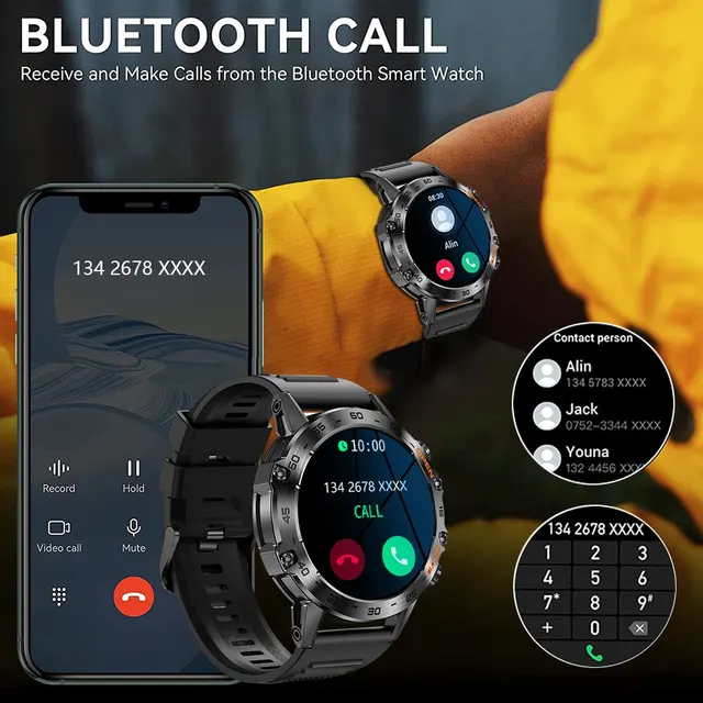 MELANDA Steel 1.39" Bluetooth Call Smart Watch Men Sports Fitness Watches IP68 Waterproof Smartwatch for Xiaomi Android IOS K52 3
