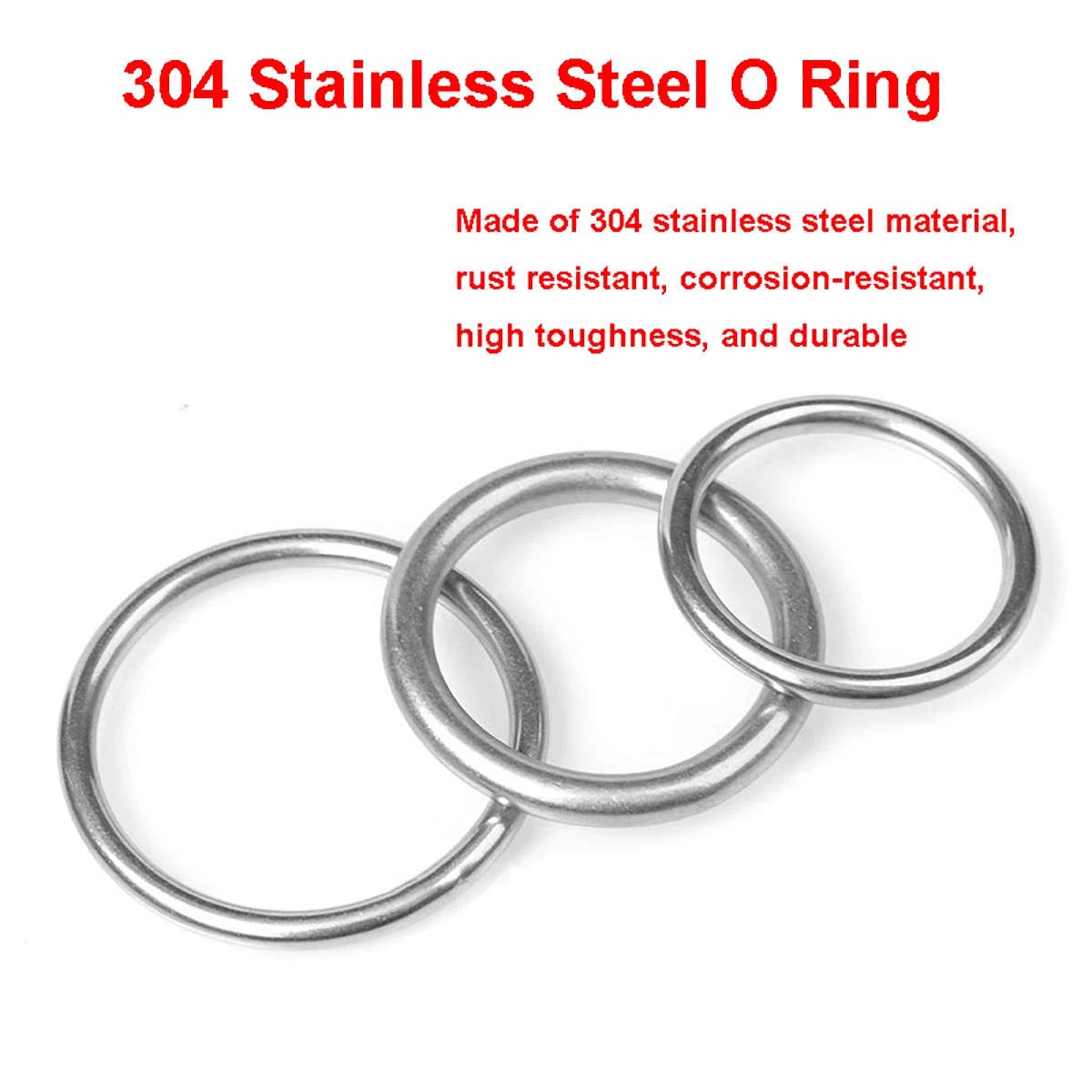 

Бесшовное круглое кольцо из нержавеющей стали 304, гладкое твердое уплотнительное кольцо для такелажа, гамака для морской лодки, твердое бесшовное стальное кольцо M8-M16