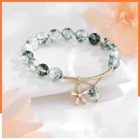 latest green ghost charm stretch bracelet boho color crystal beaded bracelet handmade elastic cord women jewelry