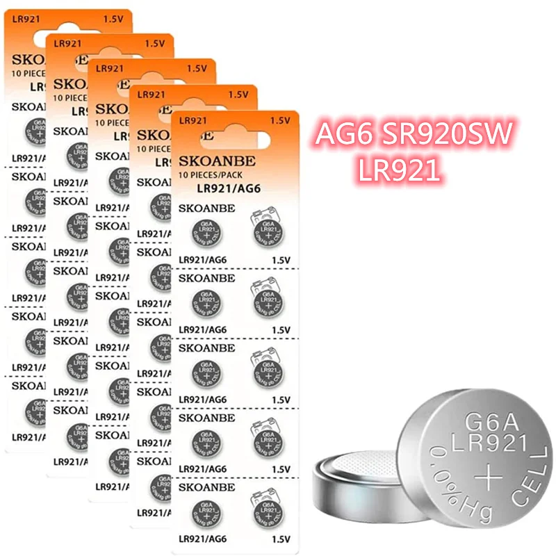 

1.5V 371 370 SR920SW LR921 AG6 Button Coin Cell Watch Battery