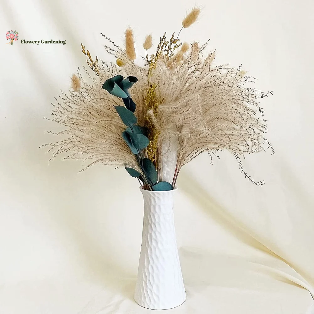 

130Pcs Pampas Grass Bouquet Dried Flowers Nordic Wedding Diy Wall Hanging Decor Artifical Flowers Boho Home Decor Accessories