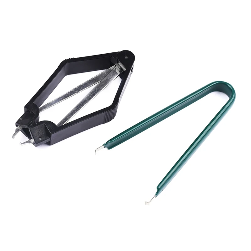 

N58C Portable Component Puller U Shape IC Chip Extractor Puller & Square Shape IC Chip Extractor Puller Carbon Steel 2 Pcs
