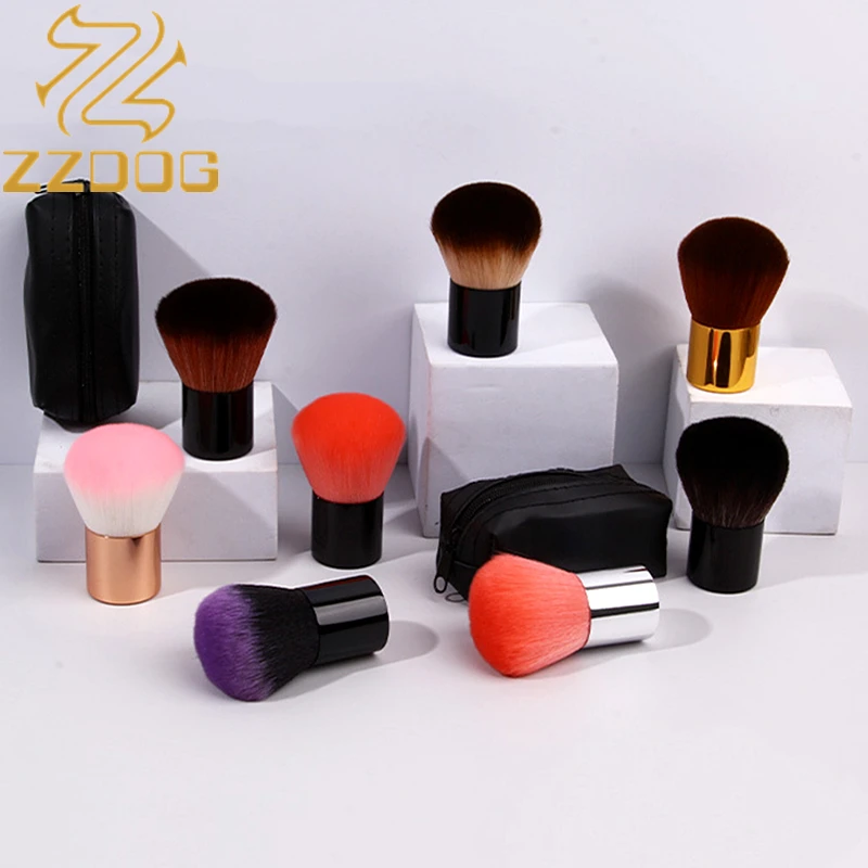ZZDOG 1Pcs Professional Cosmetics Tool Loose Powder Contour Blush Makeup Brushes Metal Short Handle Beauty Brush With Organizer |