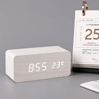 modern digital alarm clocks with thermometer wireless charger clocks wooden 4 color led calendar for living room desk home decor
