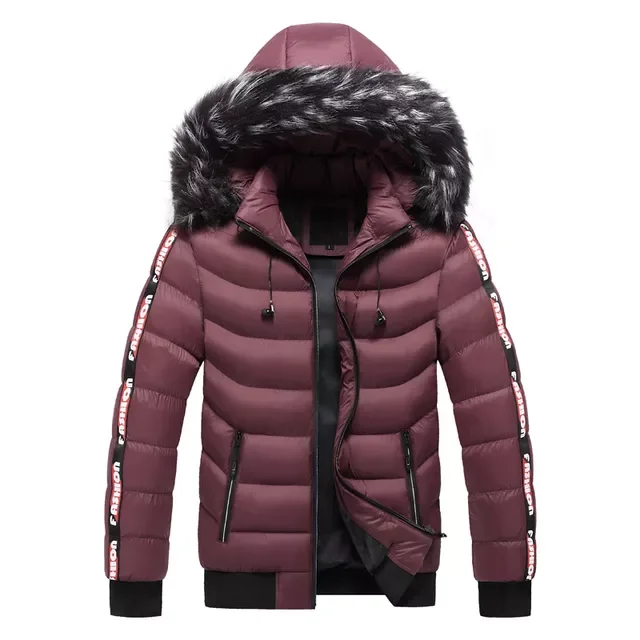 Winter Autumn Mens Casual Warm Windproof Jacket Fashion Fur Collar Hat Parkar Male MT029 New Mens Hooded Thick Coat