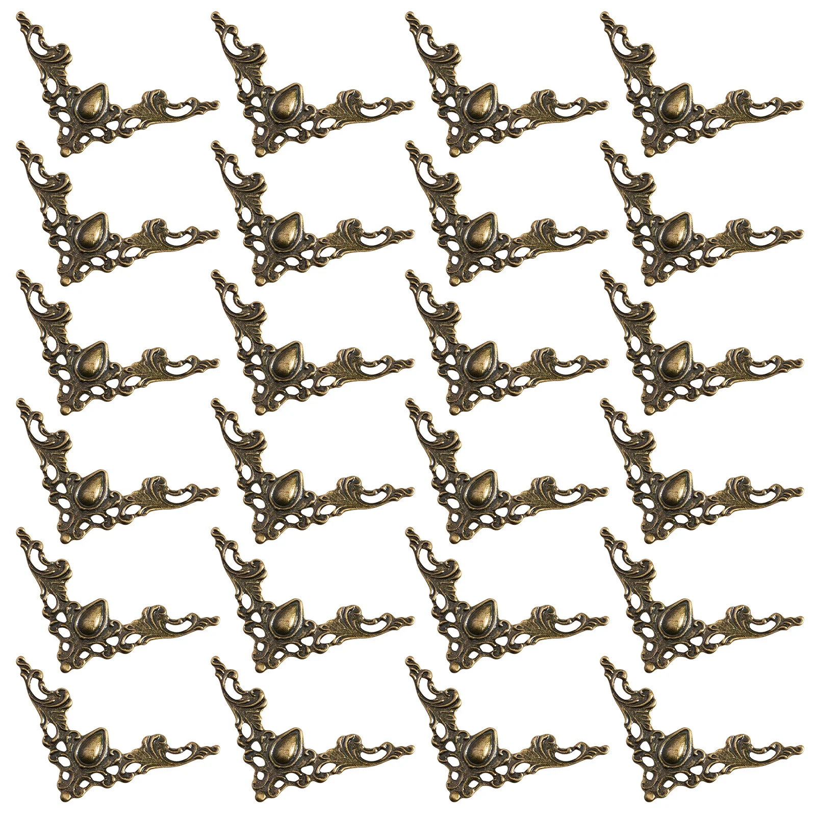 

24 Pcs Vintage Notebooks Furniture Book Corner Edges Iron Decorative Vintage