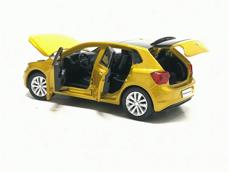 Модель автомобиля Polo масштаба 1:32 из сплава, металлическое транспортное средство для детской коллекции симуляции, подарки для детей на Рождество, горячие игрушки для мальчиков.