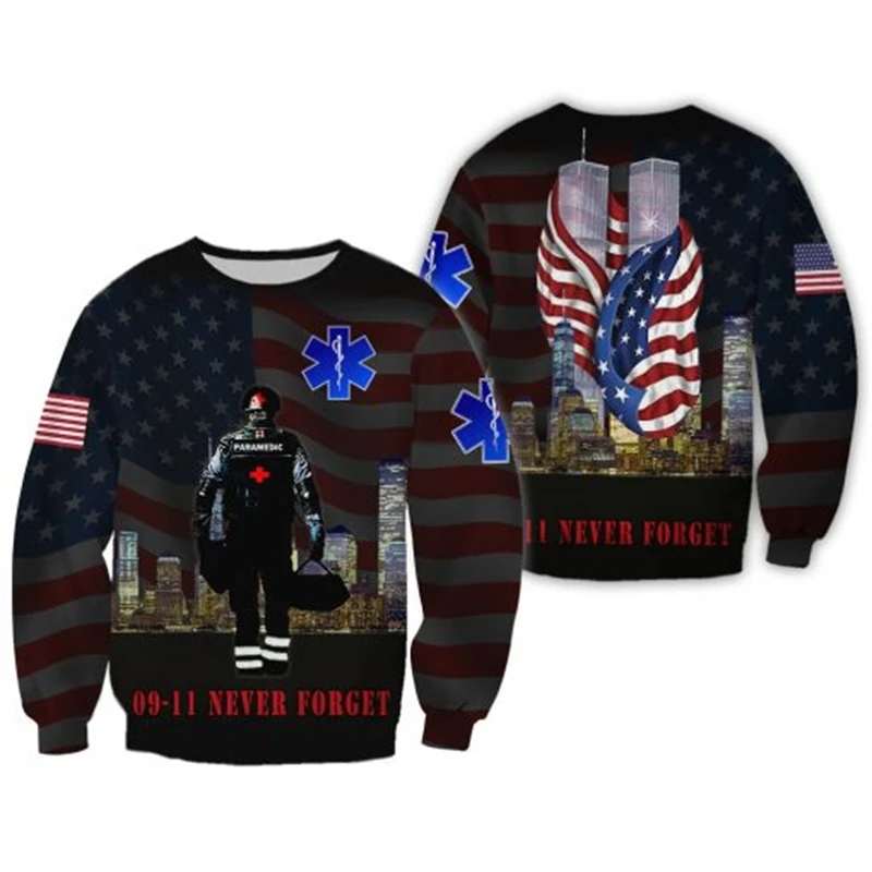 Свитер мужской с длинным рукавом и 3D-принтом в стиле Харадзюку