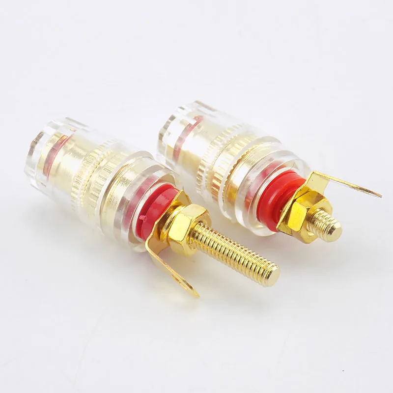 

1/2pcs 4mm Banana Plug Connector Thread Medium Amplifier Speaker Spade Terminal Binding Post audio Socket RED black